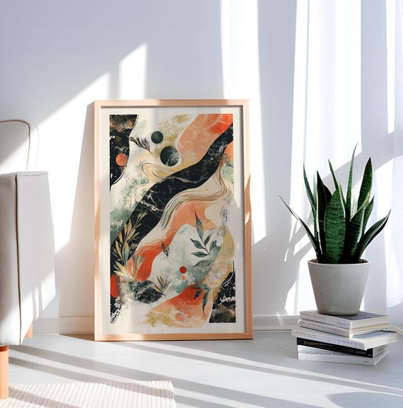 Marble Flow Art Print Abstract Texture Boho Modern Wall Decor