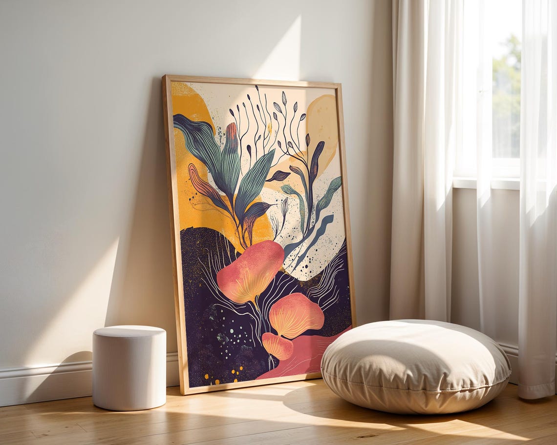 Whimsical Nature Botanical Fantasy Boho Art Print - Image 2