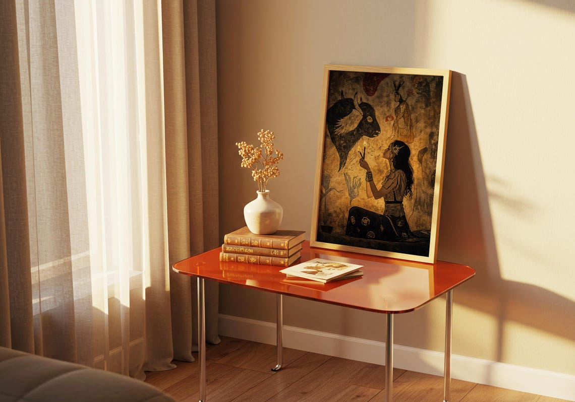 Mystical Ritual Art Print Tribal History Poster Ancient Ceremony Wall - Image 3