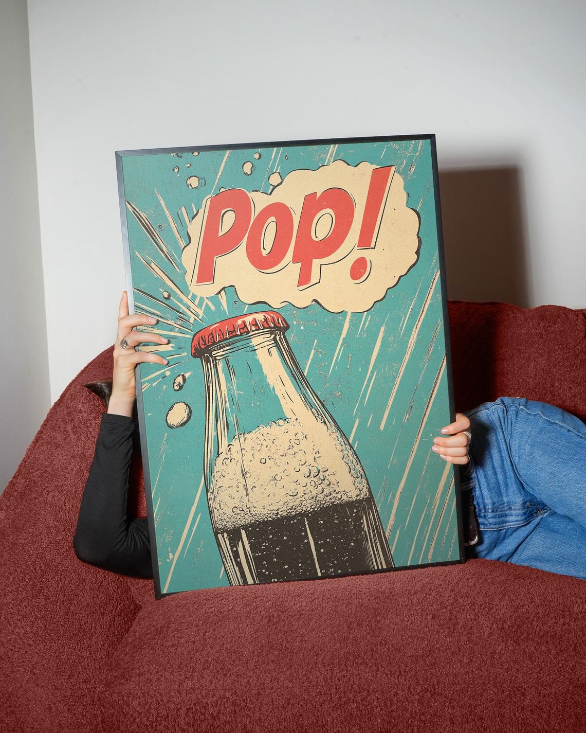 Vintage Soda Bottle Pop Retro Comic Advertising Pop Art Poster
