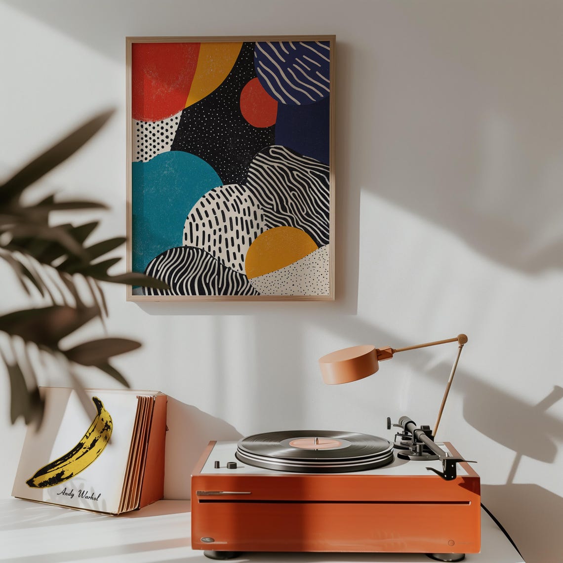 Bold Retro Geometric Shapes Memphis Colorful Abstract Pattern Poster - Image 3