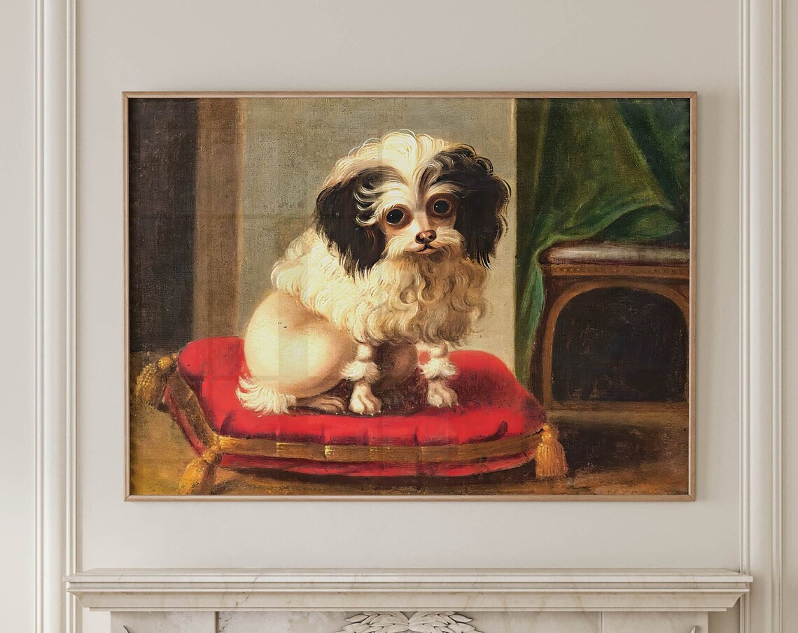 Poodle Print, Vintage French Dog Art Print