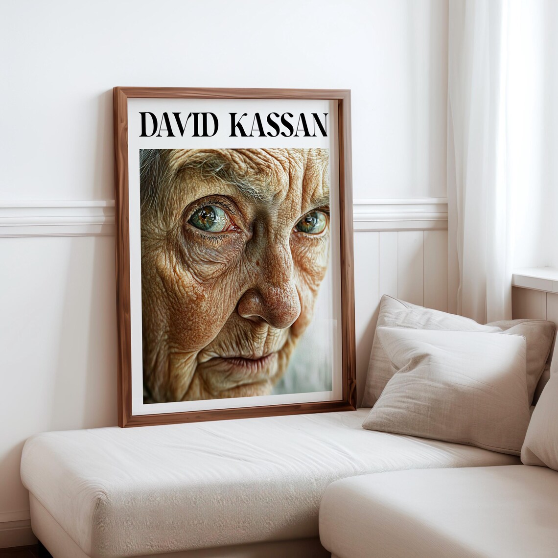 David Kassan Style Old Woman Gaze Photorealistic Portrait Wall Poster