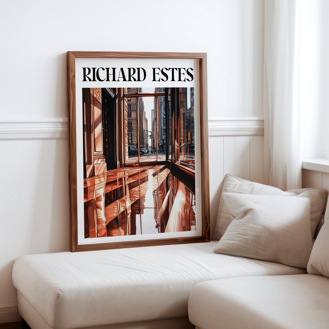 Copper Window Frames Street Mirror Interior Photorealism Urban Poster