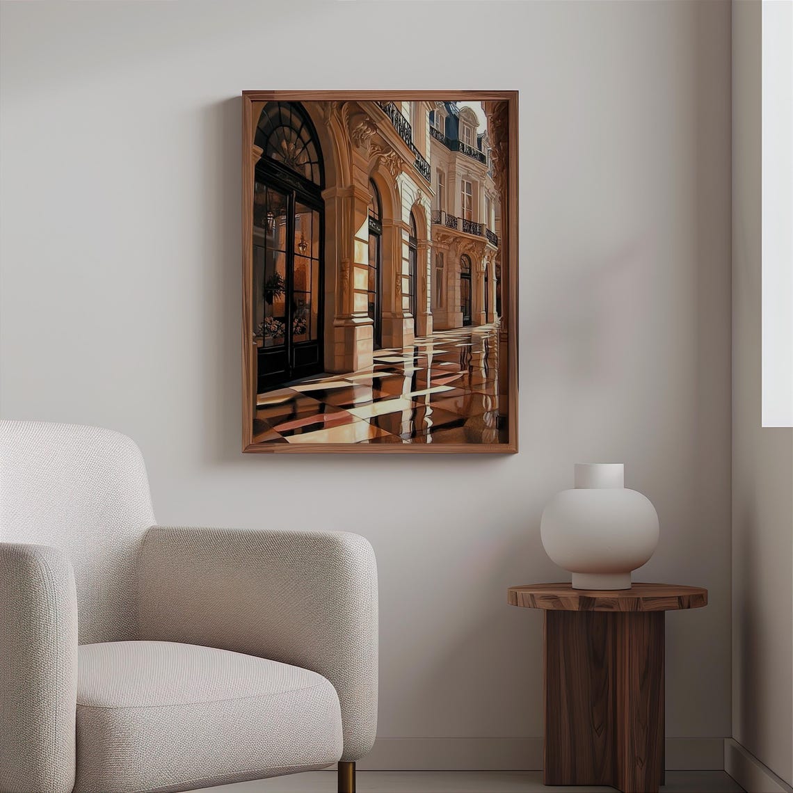 Paris Arcade Arched Facade Balconies Marble Reflection Art Poster - Image 2