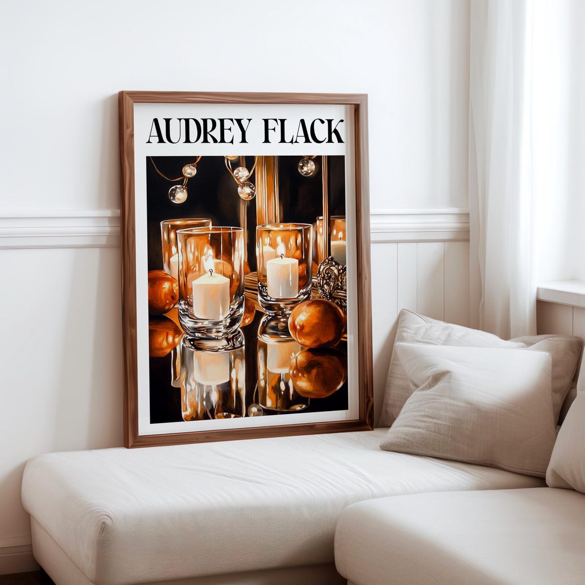 Audrey Flack Inspired Tall Glass Candle Holders Crystal Balls Poster