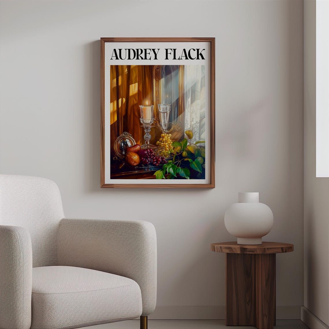 Audrey Flack Candlelight Grapes Crystal Mirror Still Life Poster - Image 2