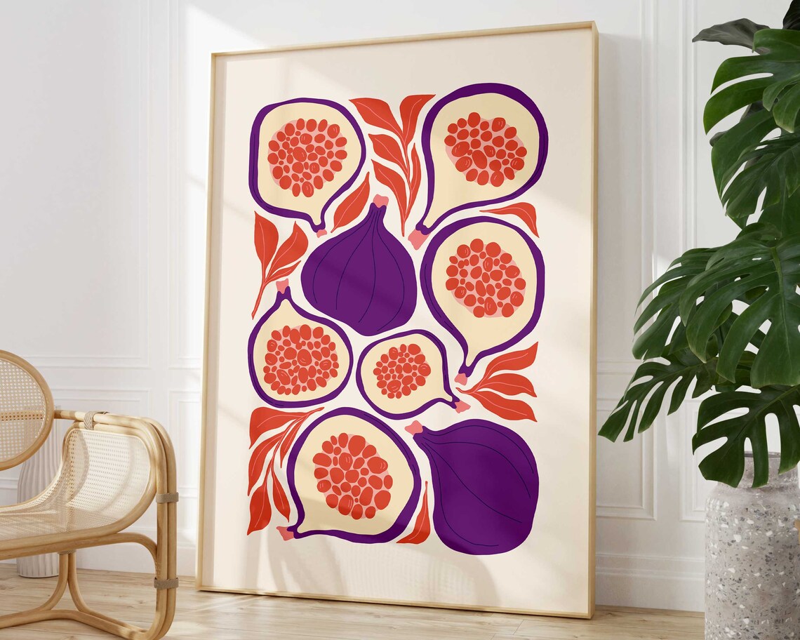 Fig Matisse Minimalist Style Art Print, Mid-Century