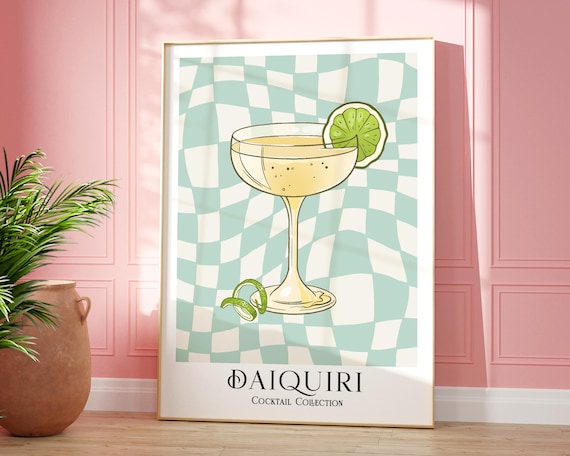 Daiquiri Cocktail Glass With Lime Cocktail Collection Poster