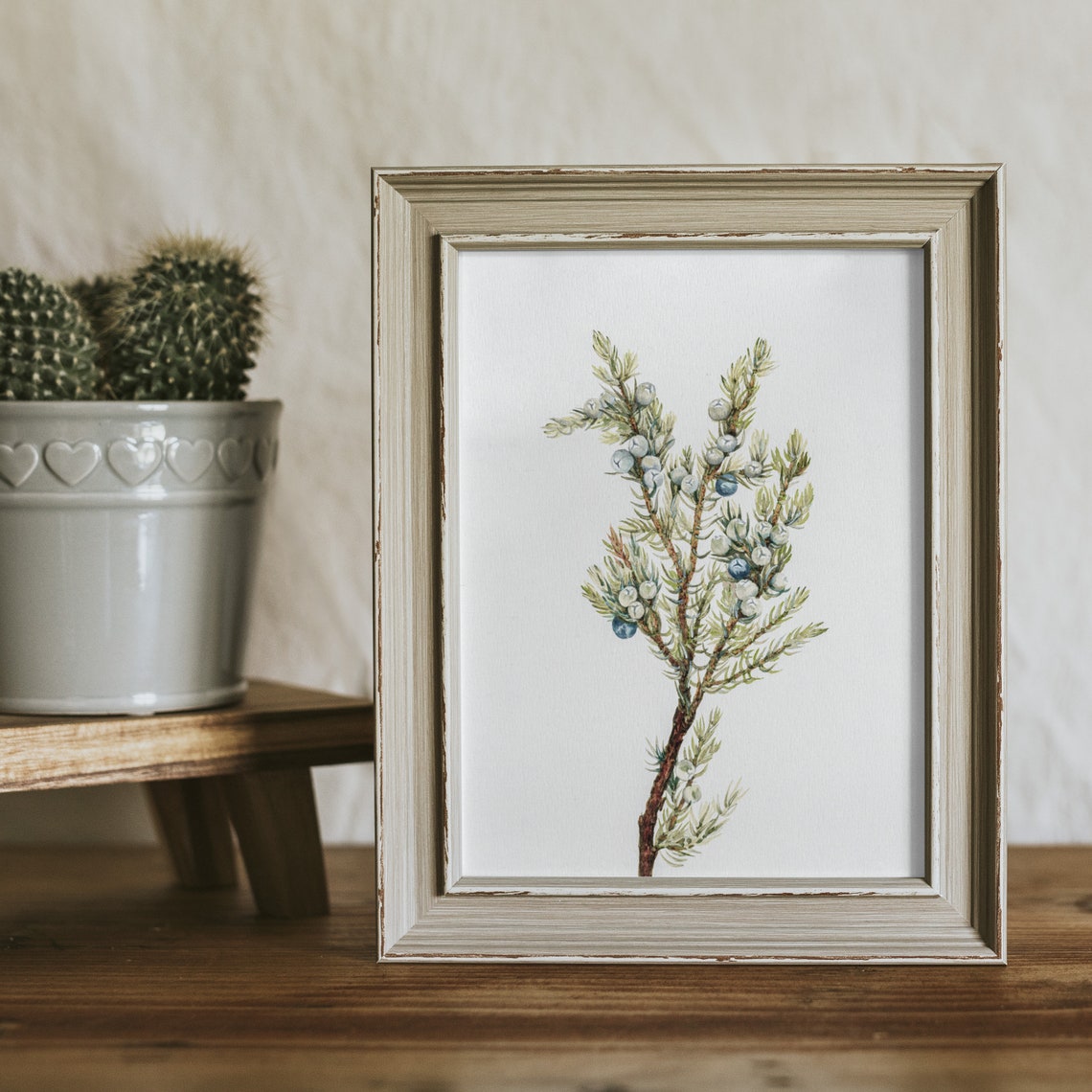 Winter Branch Vintage Christmas Poster - Image 2