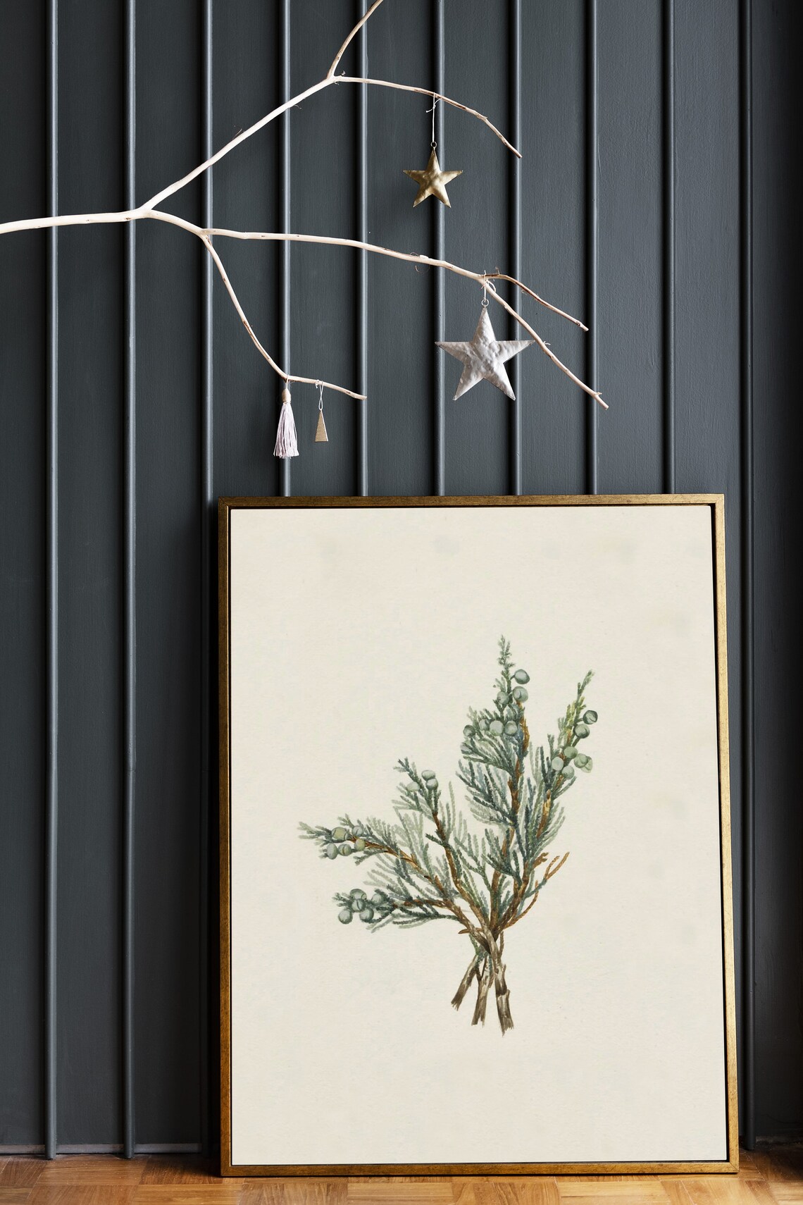 Winter Branch Christmas Vintage Holiday Poster - Image 3