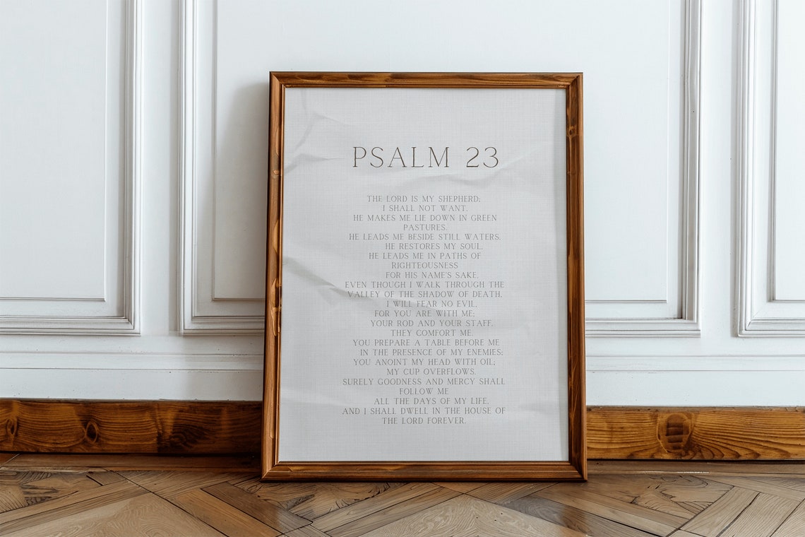 Psalm 23 Vintage Bible Verse Poster