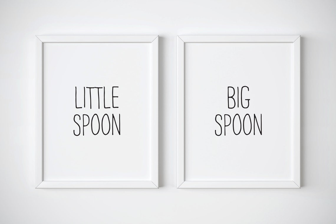 Minimalist Big Spoon Typography Poster for Couples Bedroom Decor - Image 3