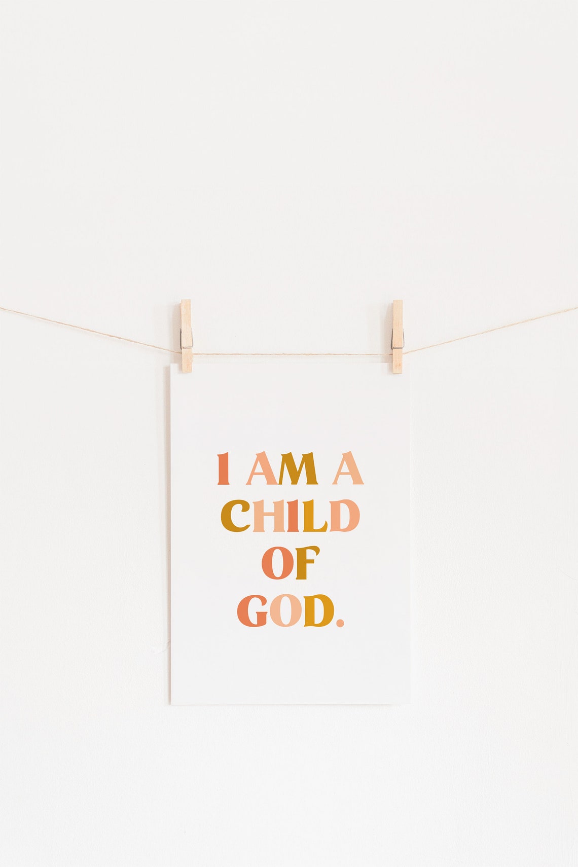 I Am a Child of God Earth Tone Faith Affirmation Quote Poster - Image 2