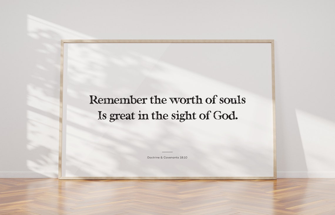 Latter Day Saint Wall Art The Worth Of Souls Lds Wall Art Lds Gifts Lds Quote Print The Church Of Jesus Christ Art Lds Wall Decor - Image 2