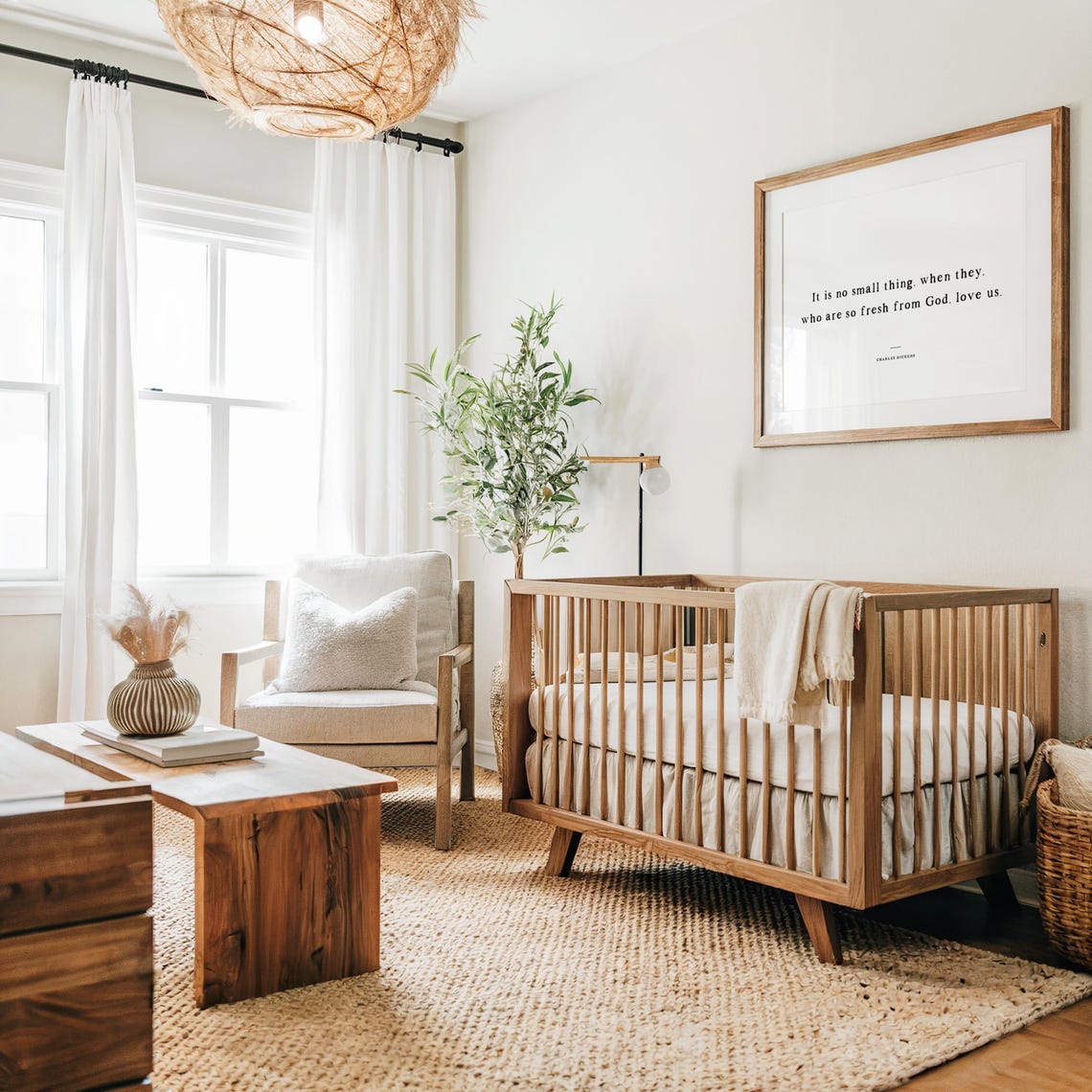 Charles Dickens Baby Quote Minimalist Poster for Neutral Nursery Decor - Image 3