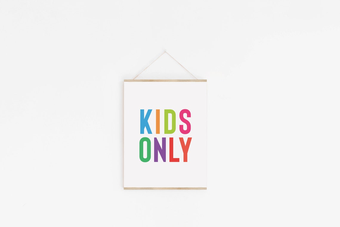 Kids Only Fun Bold Colorful Rainbow Playroom Kids Room Poster - Image 2