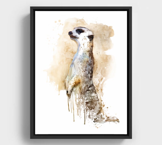 Watercolor Meerkat Earthy Safari Nursery Decor