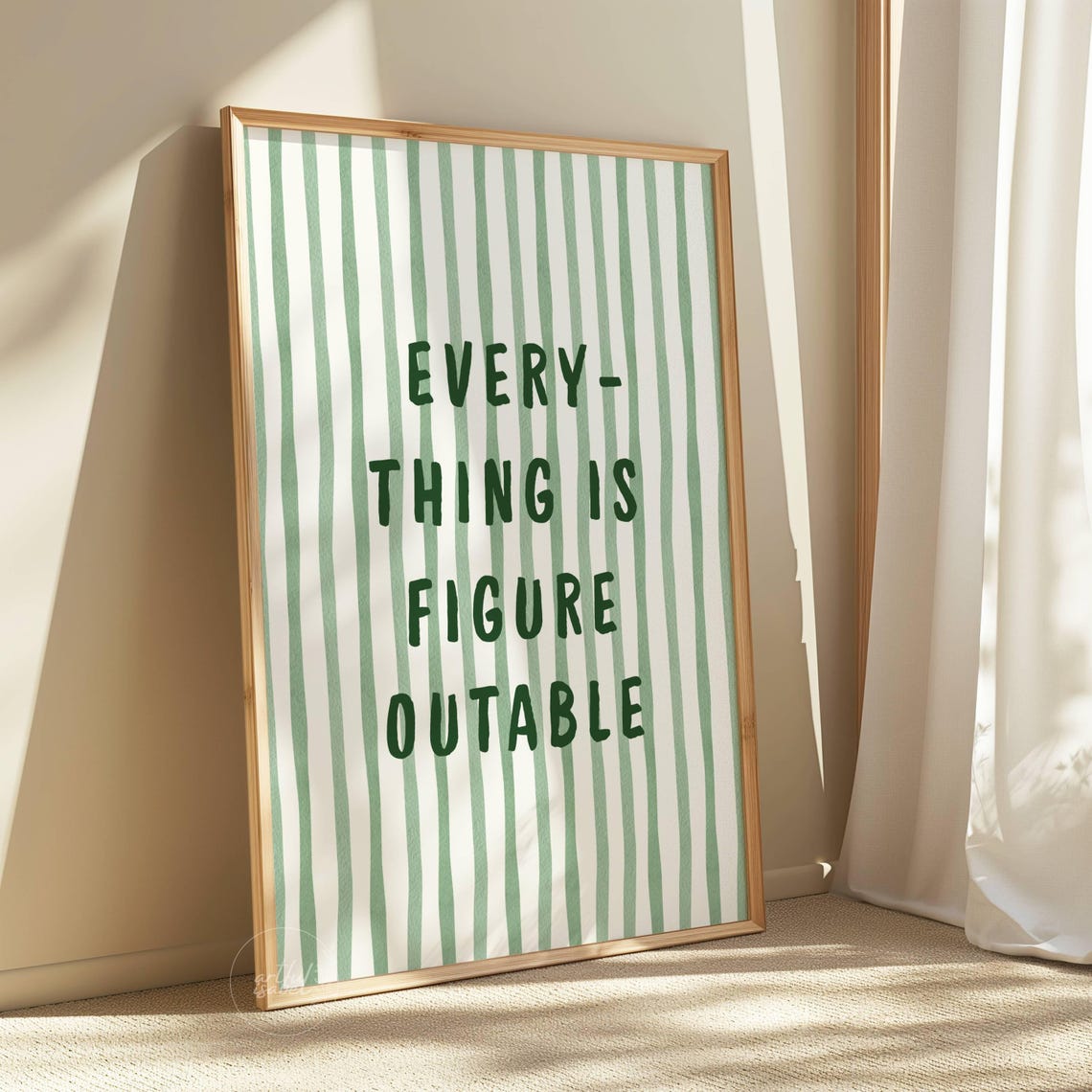 Everything Is Figureoutable Cubicle Decor Uplifting Quote Home Office Affirmation Poster Motivational Wall Art Inspirational