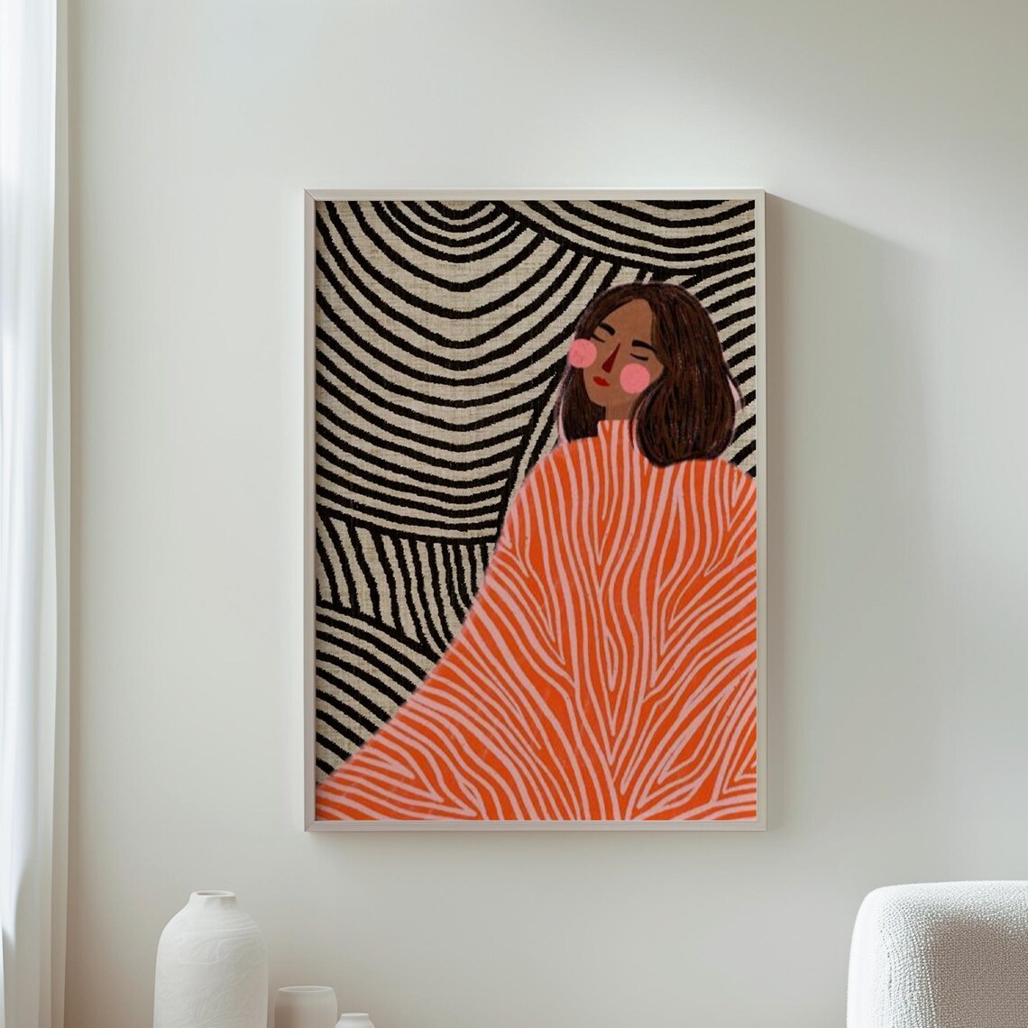 Modern Abstract Art Woman Print, Contemporary Decor