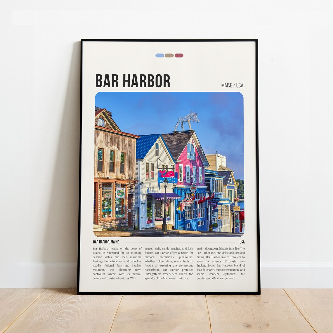 Bar Harbor Maine USA Seaside Town Acadia Coastal Travel Poster