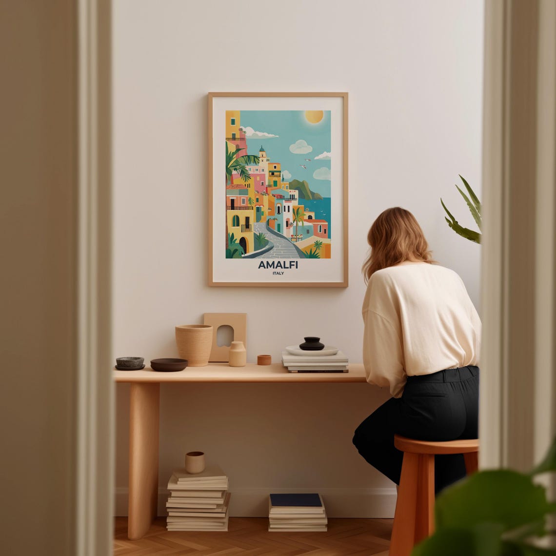 Amalfi Travel Poster Amalfi Poster Amalfi Travel Print Amalfi City Print Travel Print Travel Poster Amalfi Wall Decor Italy Print 001 - Image 2