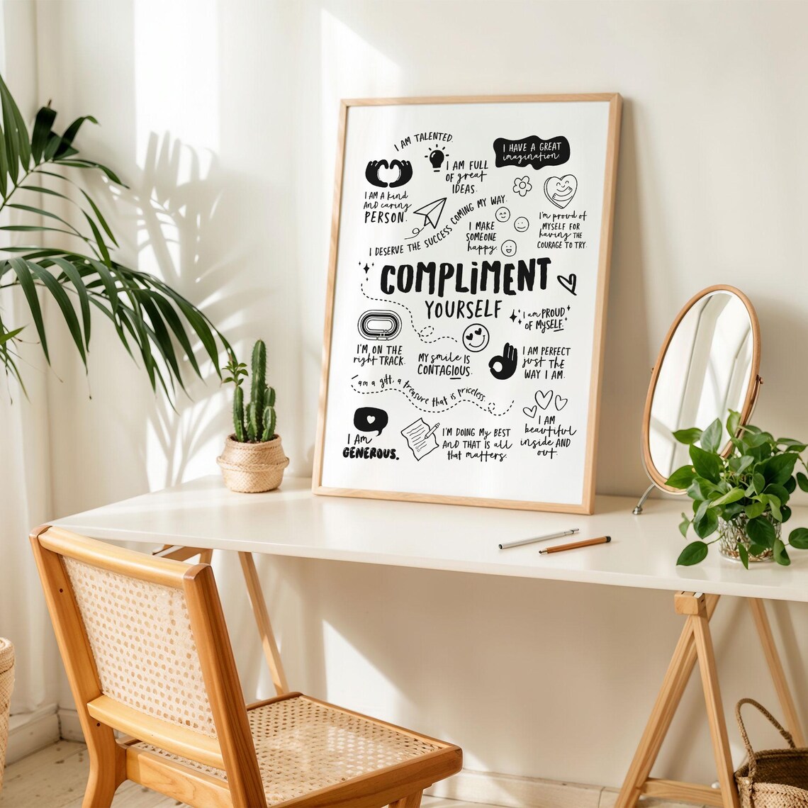 Compliment Yourself Poster, Positive Affirmations - Image 2