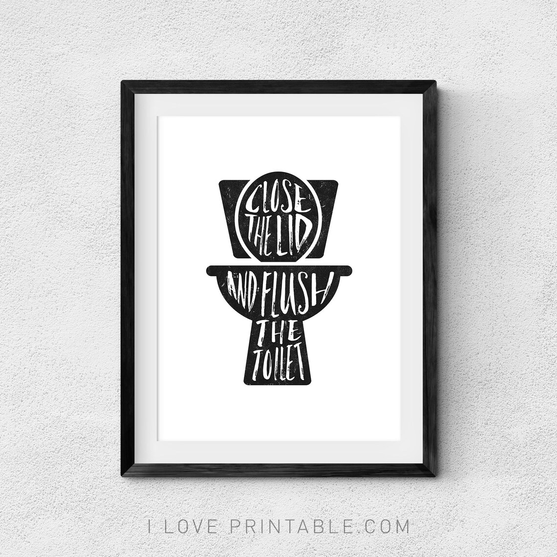 Flush The Toilet Funny Bathroom Rules Art Print - Image 2