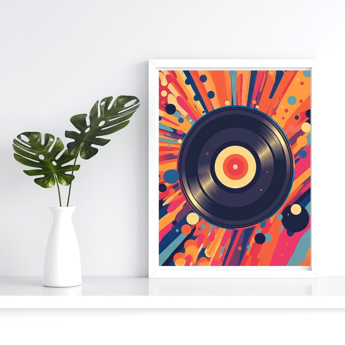 Vintage Vinyl Record Abstract Music Art Print
