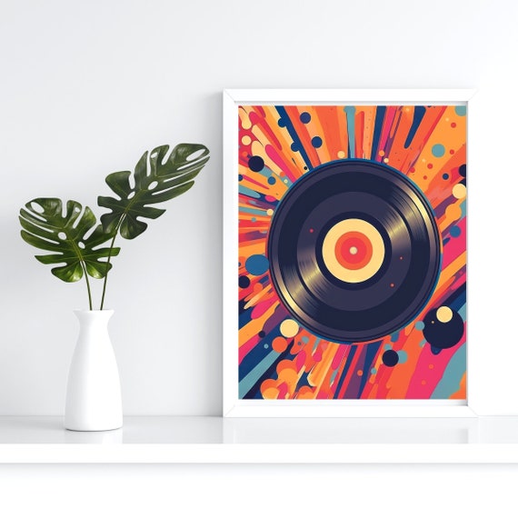 Vintage Vinyl Record Abstract Music Art Print