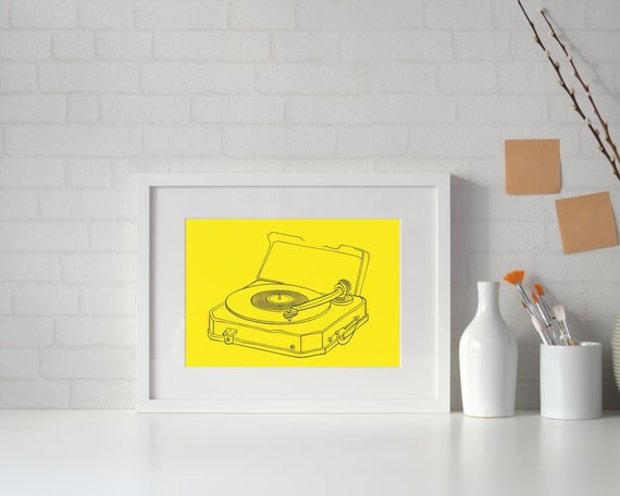 Vinyl Record Print Player Art Vintage Wall Music Retro Decor