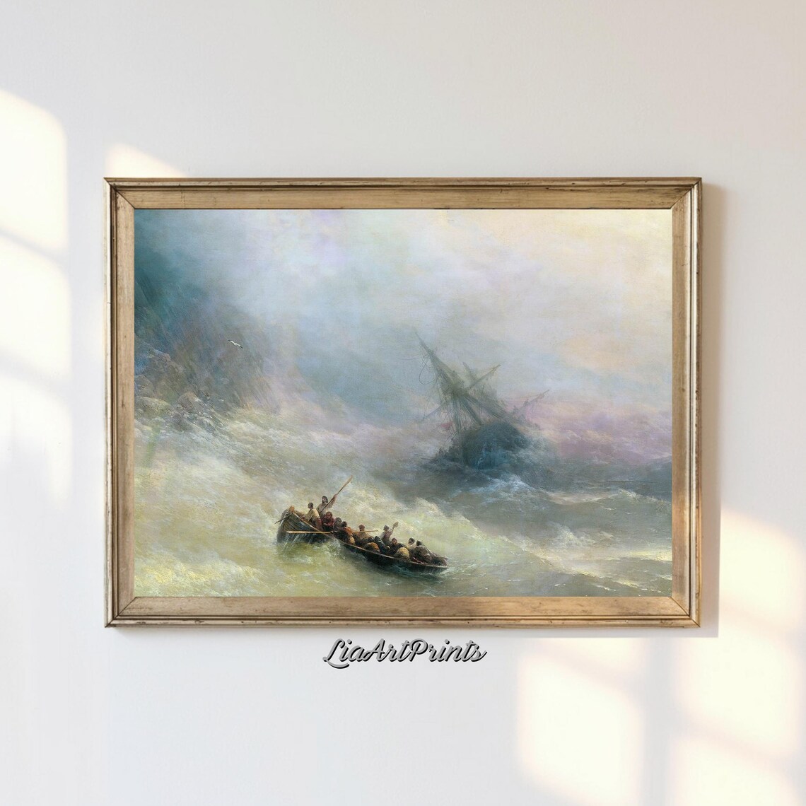 Shipwreck Rescue, Dramatic Nautical Scene Art Print