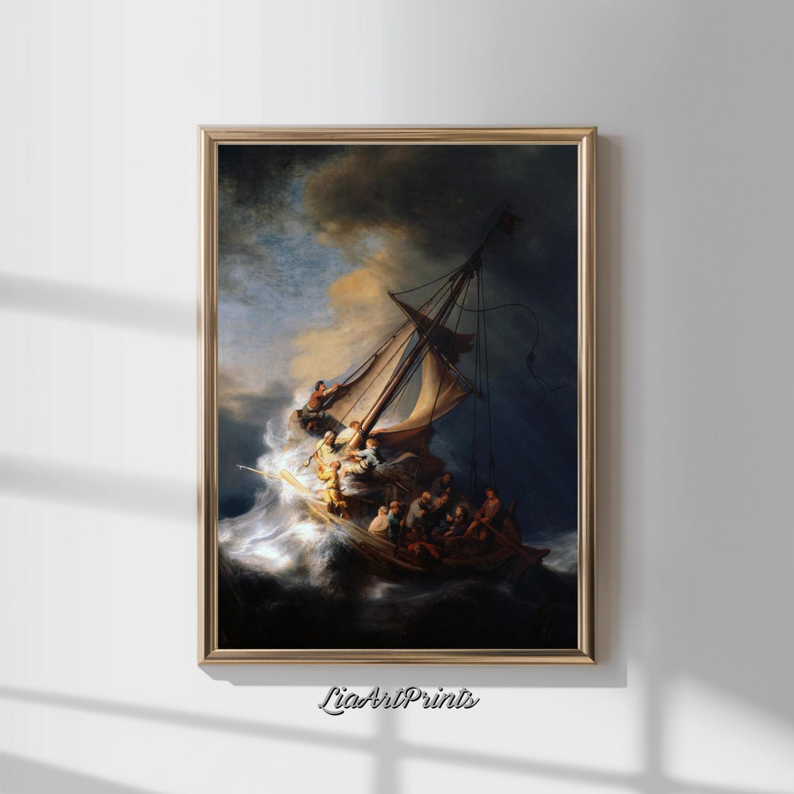 Rembrandt Storm On The Sea Of Galilee Dramatic Maritime Classic Poster