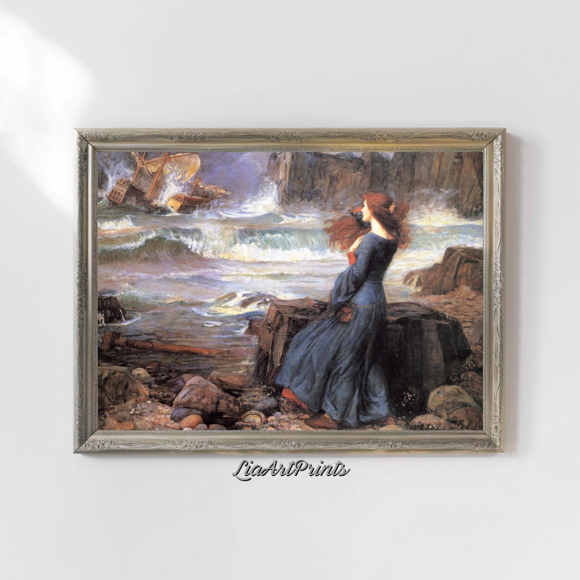 John William Waterhouse The Tempest Miranda Shipwreck Romantic Poster - Image 4