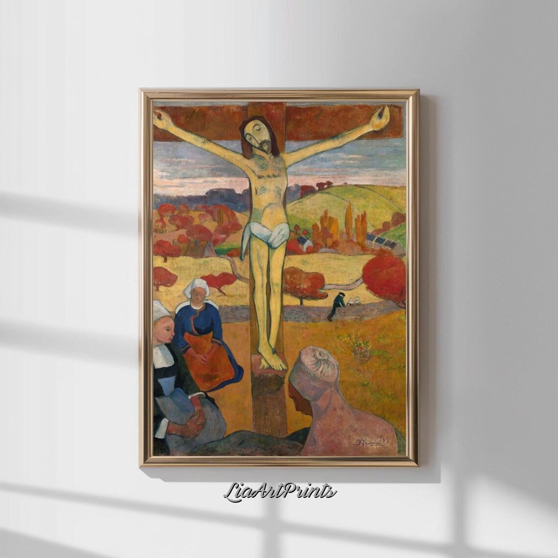 Paul Gauguin The Yellow Christ Crucifixion Breton Autumn Art Poster