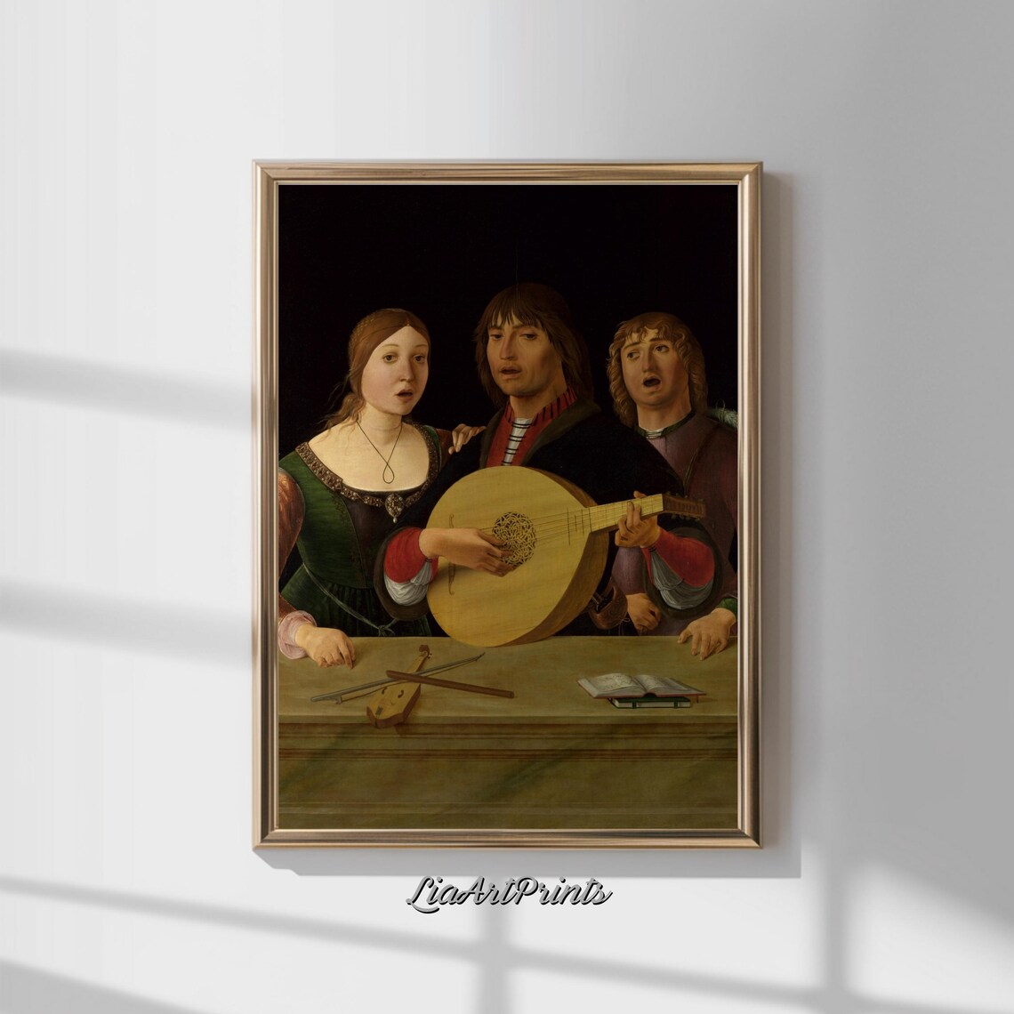 Lorenzo Costa A Concert Renaissance Lute Trio Musician Painting Classic Poster