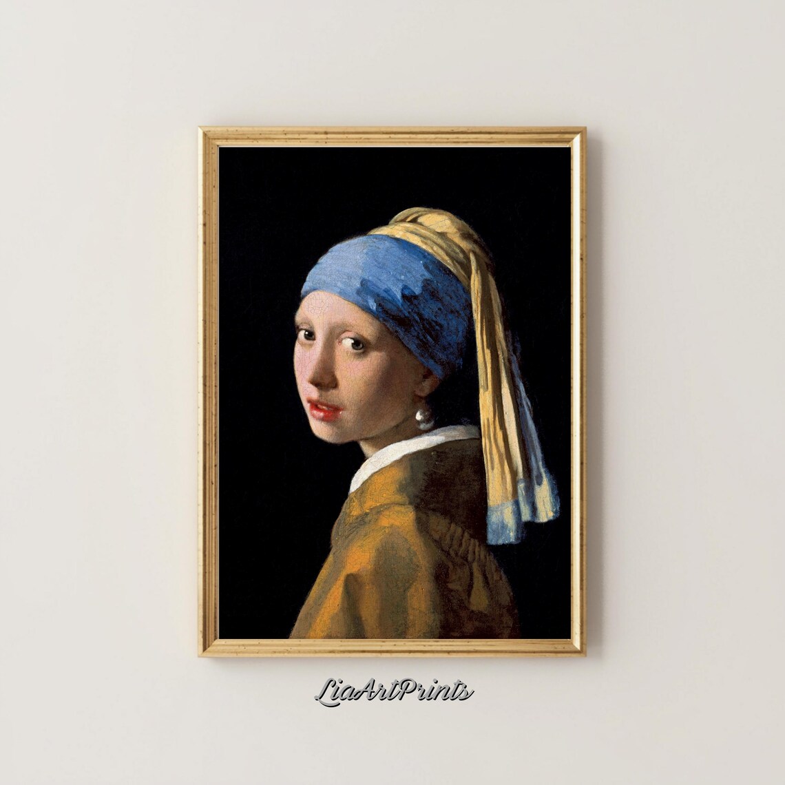 Girl with a Pearl Earring Vermeer Dutch Master Portrait Painting Poster - Image 4