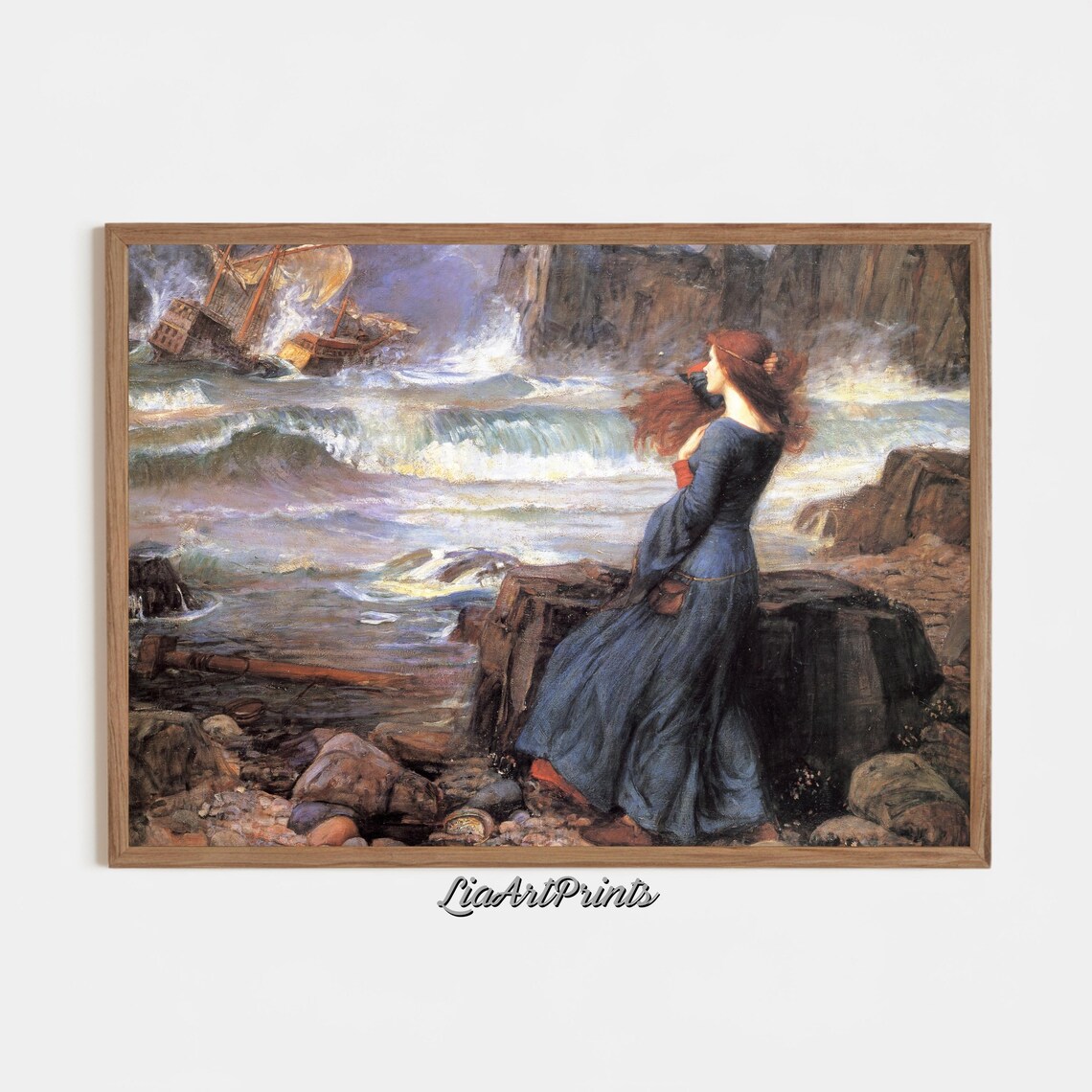 John William Waterhouse The Tempest Miranda Shipwreck Romantic Poster - Image 3