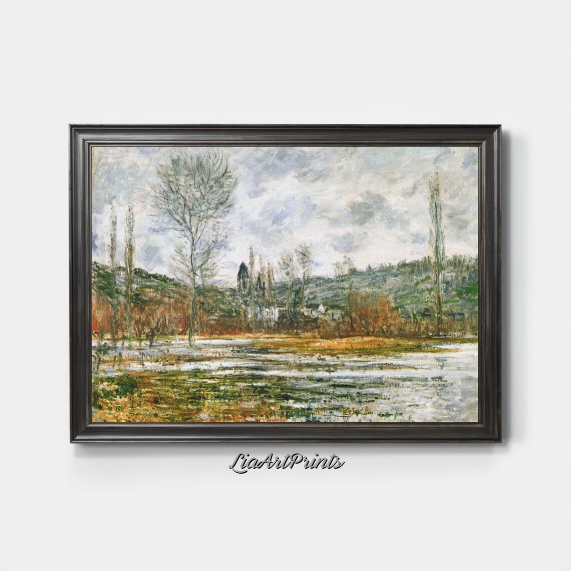 Winter Landscape With Bare Trees, Impressionist Scene - Image 4