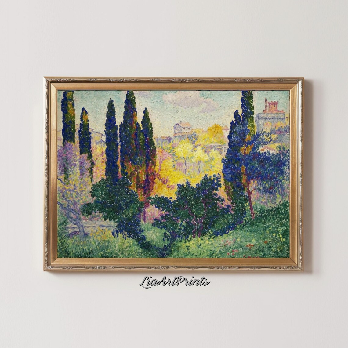 Mediterranean Landscape Art Print, Impressionist Nature Decor - Image 2