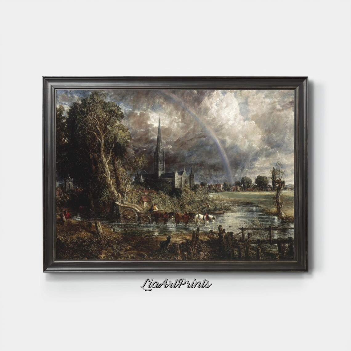 Rustic Landscape Artwork, Vintage Countryside Scene - Image 3