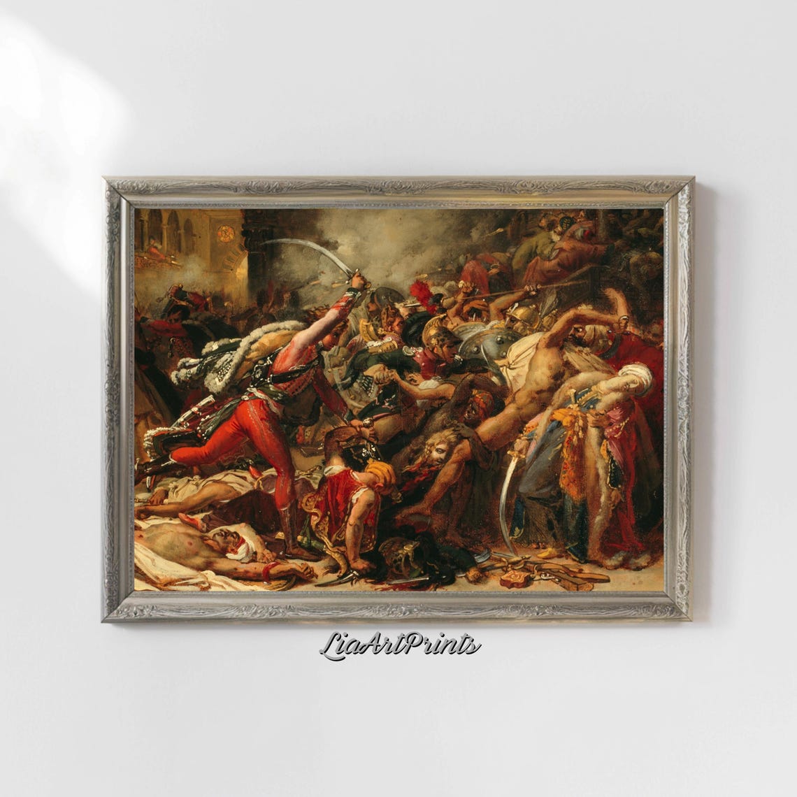 Dramatic Battle Scene Romantic Era Historical War Painting Poster - Image 4
