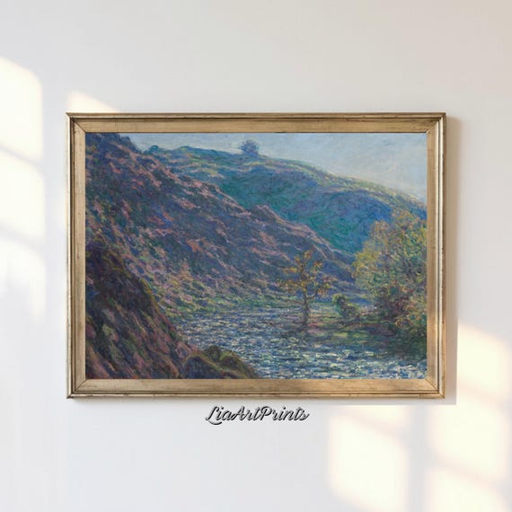 Antique Rustic Muted Landscape Painting Vintage Neutral Wall Art Antique Landscape Art Wall Art