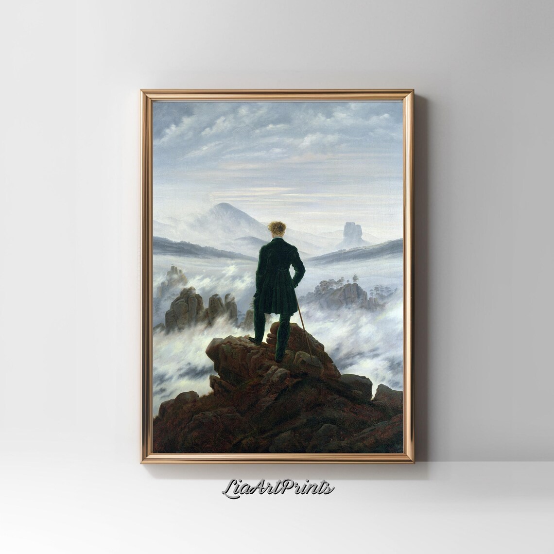 Caspar David Friedrich Wanderer Above The Sea Of Fog Romantic Poster - Image 2