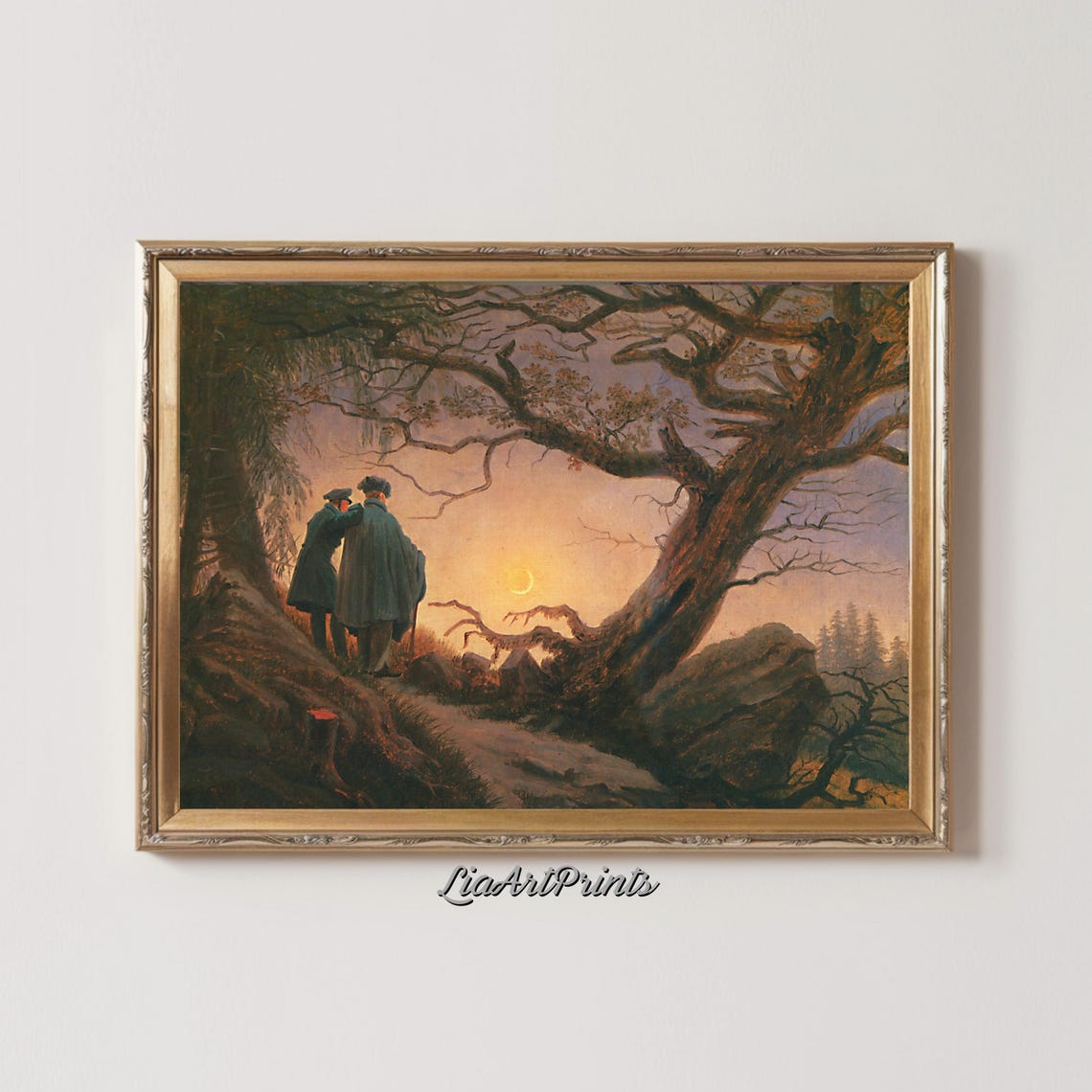 Caspar David Friedrich Two Men Contemplating the Moon Poster - Image 2