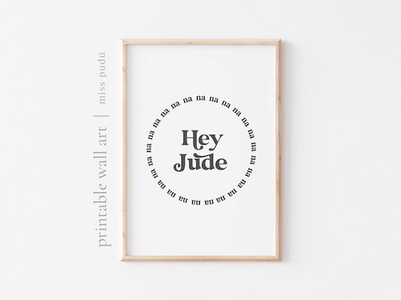Hey Jude Minimalist Song Poster Na Na Na Circular Typography Beatles Tribute