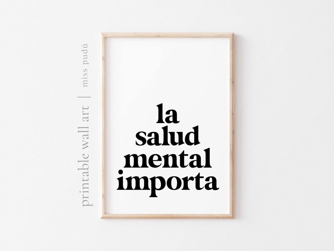 La Salud Mental Importa Motivational Quote Art Print - Image 2