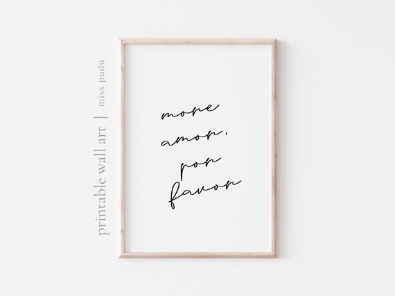 More Amor Por Favor Spanish Love Script Quote Wall Art Decor
