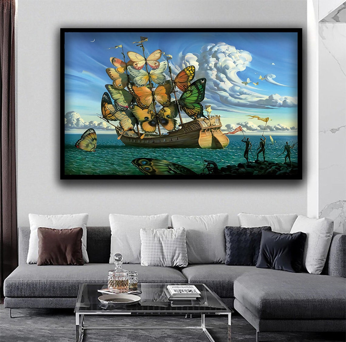 Vladimir Kush Ship With Butterfly Sails Surreal Ocean Voyage Poster - Image 4