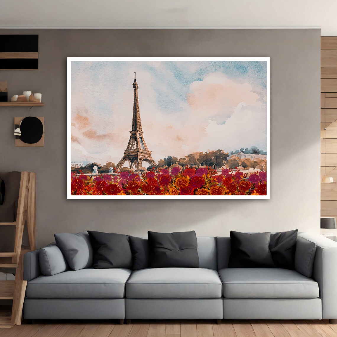 Eiffel Tower Painting, Paris Landscape Print